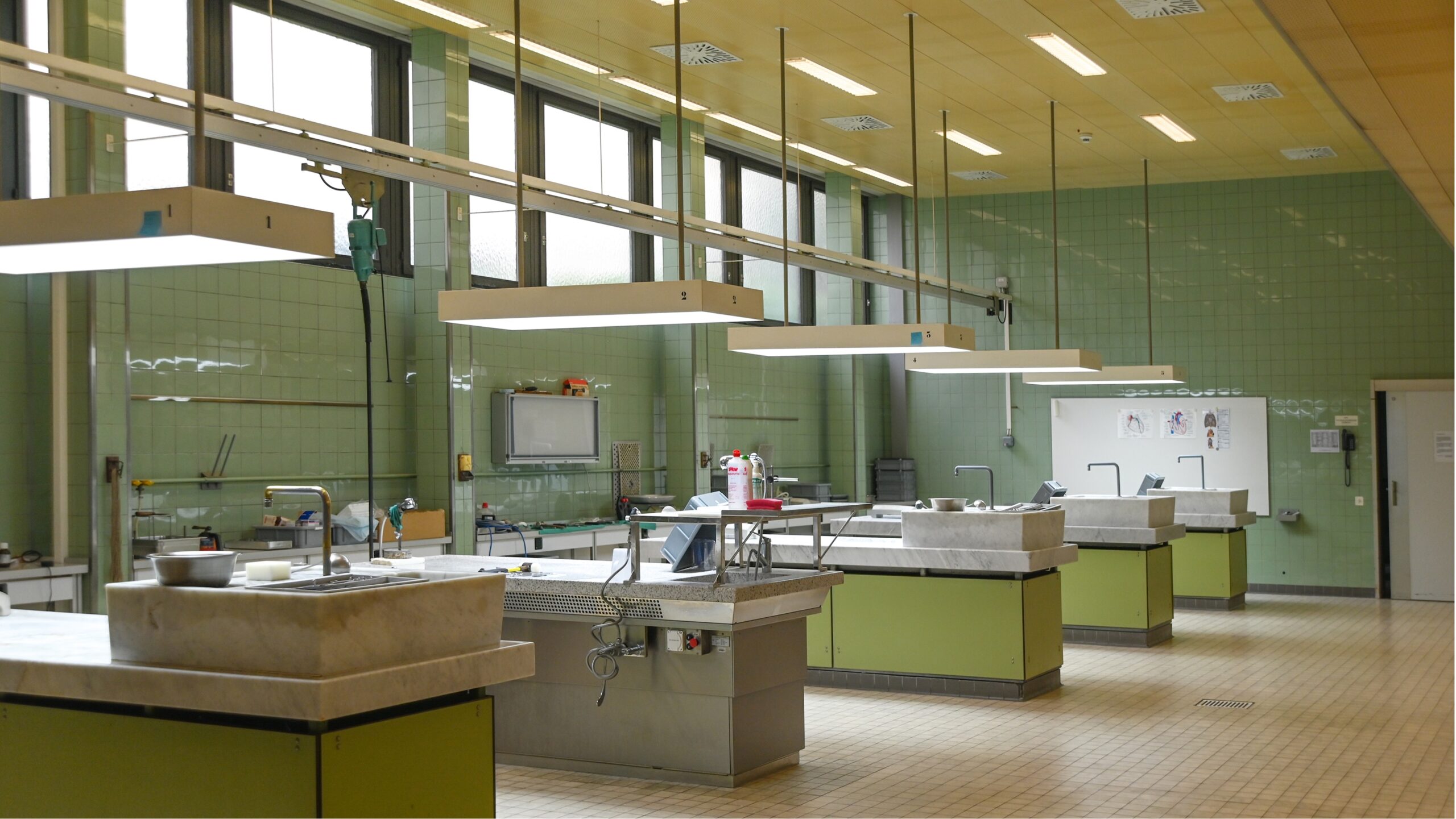 An autopsy theatre at the University Hospital Basel